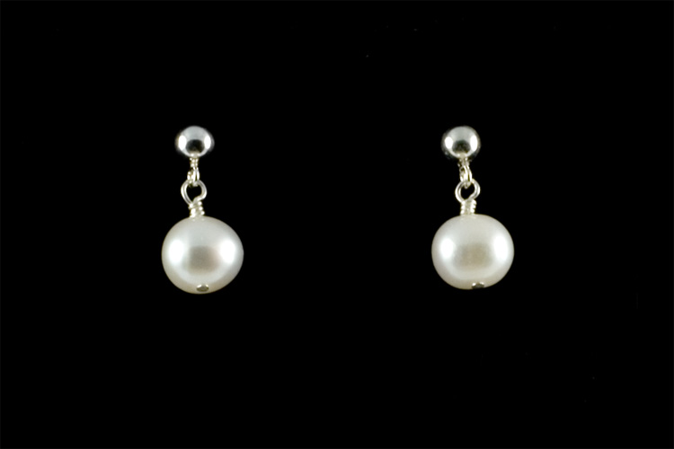 Sterling Silver Post with Pearl Earring [ERS003]